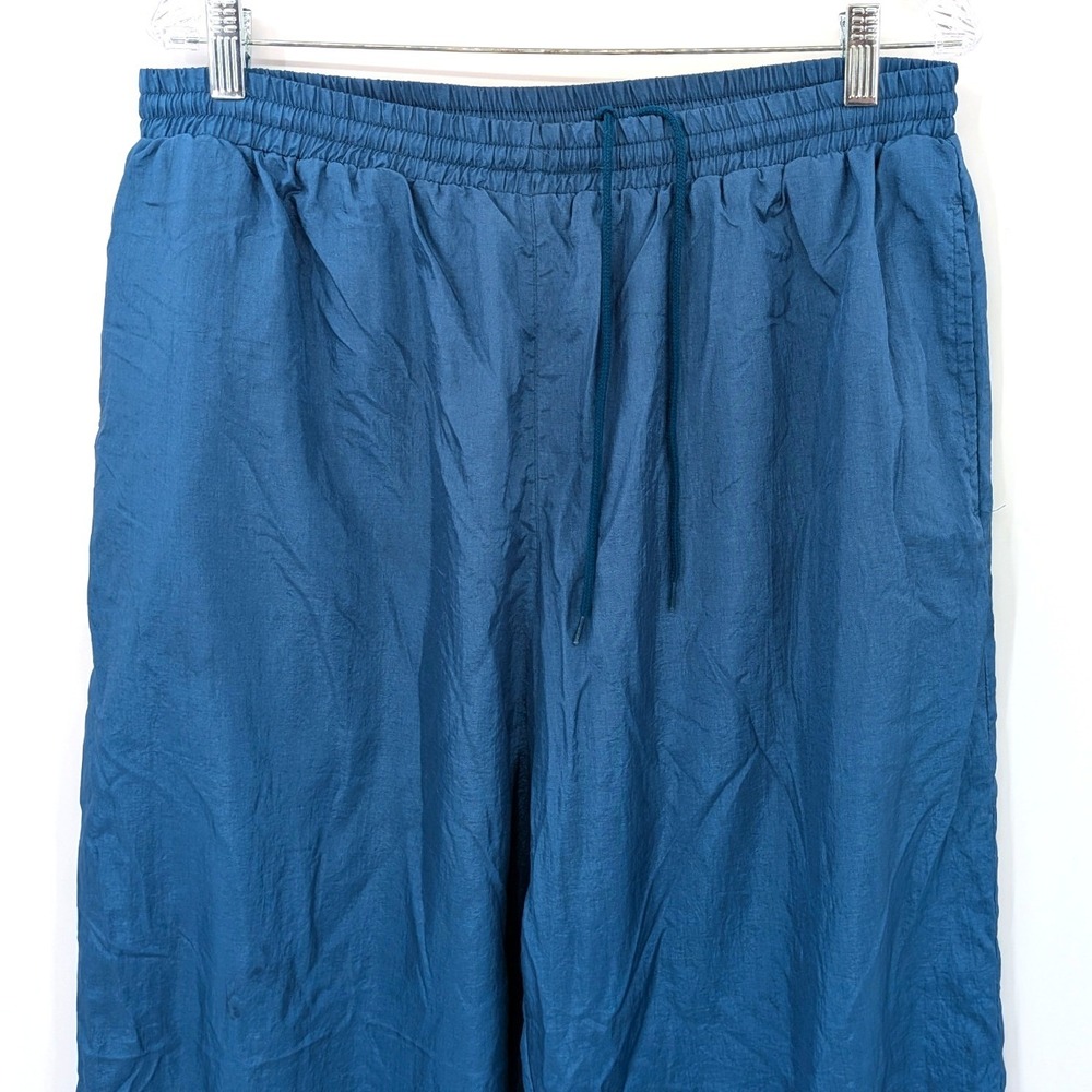Y2K Blue Nylon Jogger Pants Mens Vintage 1993 Techwear Athleisure Streetwear - Picture 4 of 9